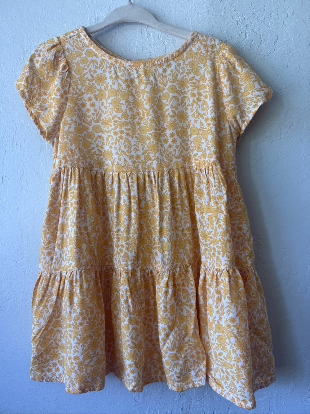 Cat & Jack Yellow Floral Tiered Cotton Dress